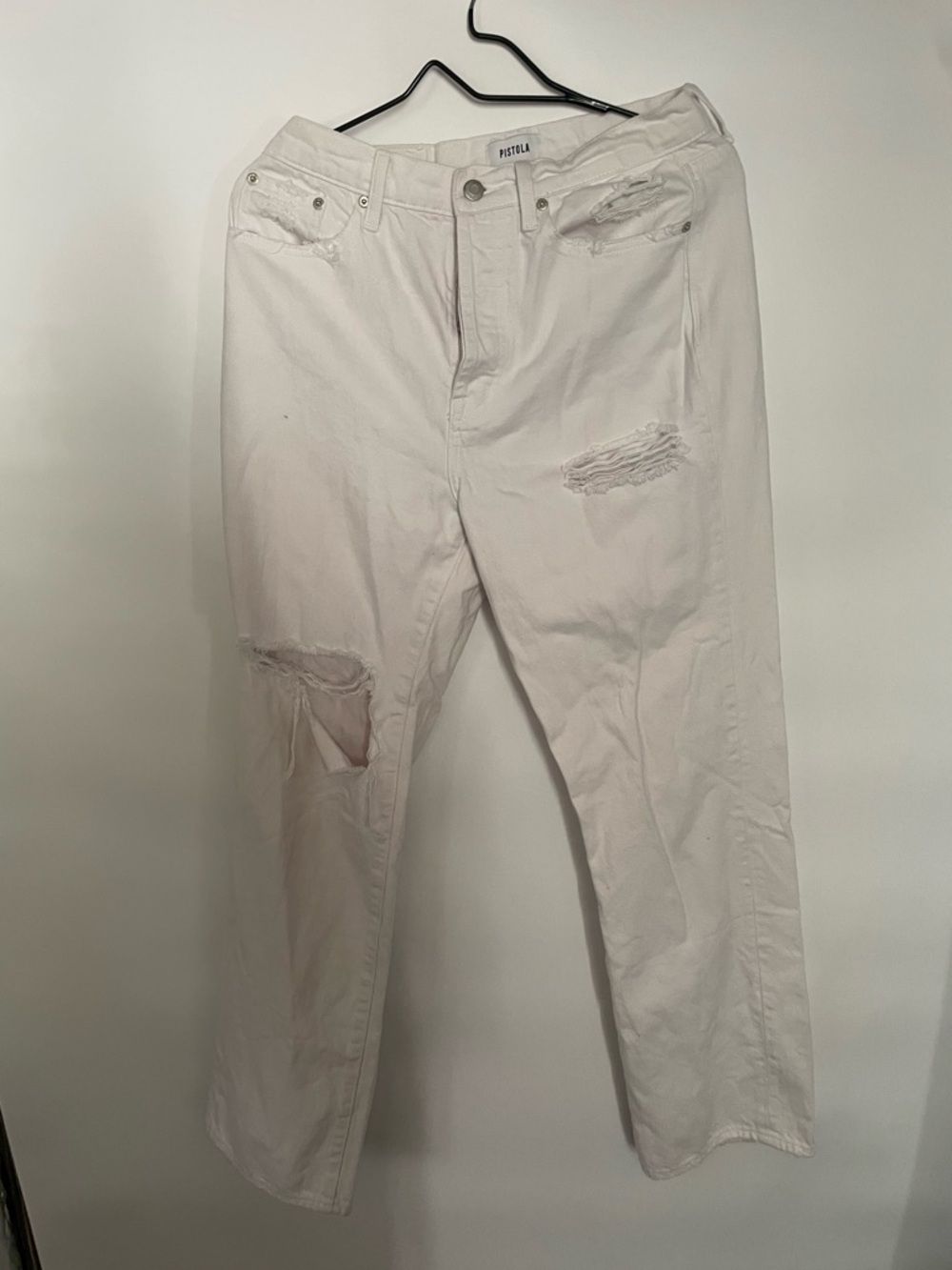 pistola White Relaxed Distressed Jeans